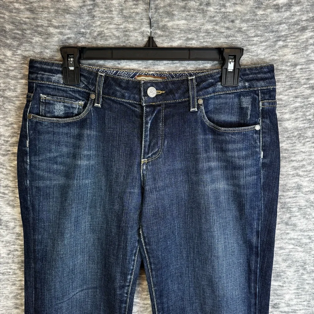 PAIGE Laurel Canyon Bootcut Denim Jeans Dark Blue Size 30 / 10 EUC - Picture 2 of 16